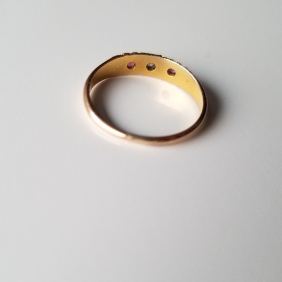 Antique Edwardian Ruby and Diamond 14k Gold Ring - Picture 5 of 5